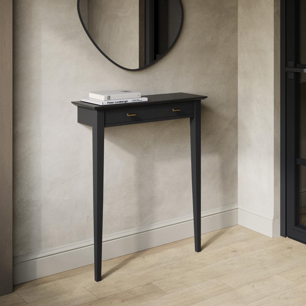 ONLY OPENED - Extra Small & Narrow Black Console Table - 75cm - Noa