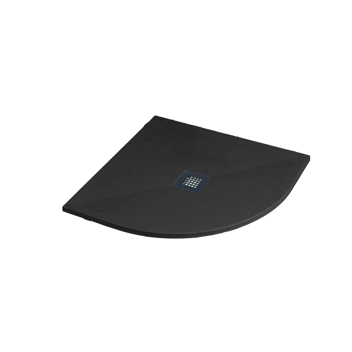 900x900mm Slate Effect Quadrant Anti-Slip 27mm Slimline Black Stone Resin Shower Tray – Sileti