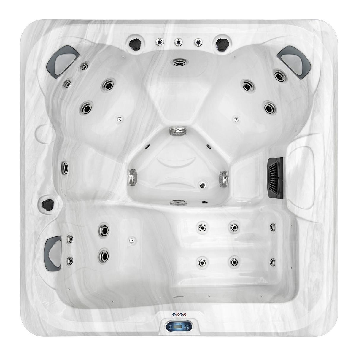 Outdoor Lagoon - 6 Person Hot Tub with Lounger Silver marble