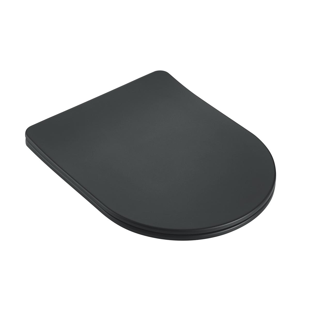 Matt Black Round Soft Close Toilet Seat with Quick Release - Oregon