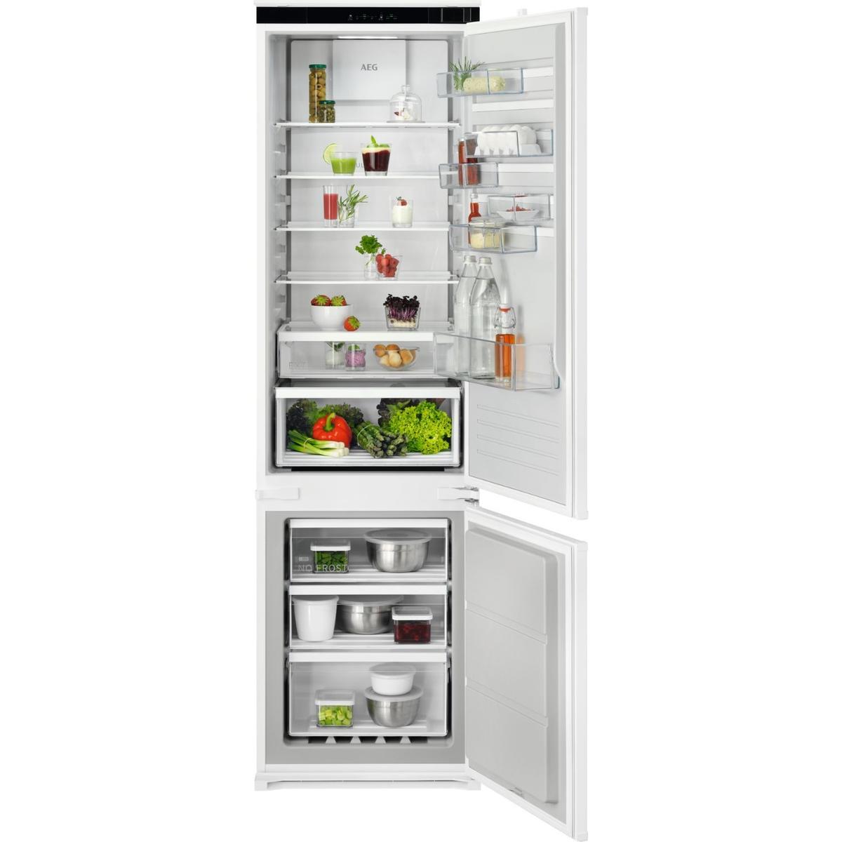 AEG 6000 Series 253 Litre 188cm 70/30 Integrated Fridge Freezer with Sliding Door Hinge