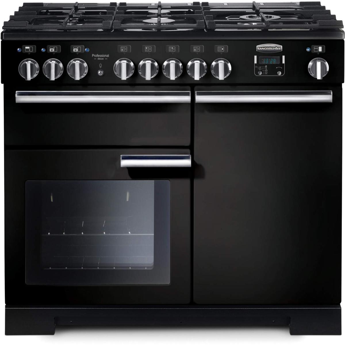 Rangemaster Professional Deluxe 100cm Dual Fuel Range Cooker - Black
