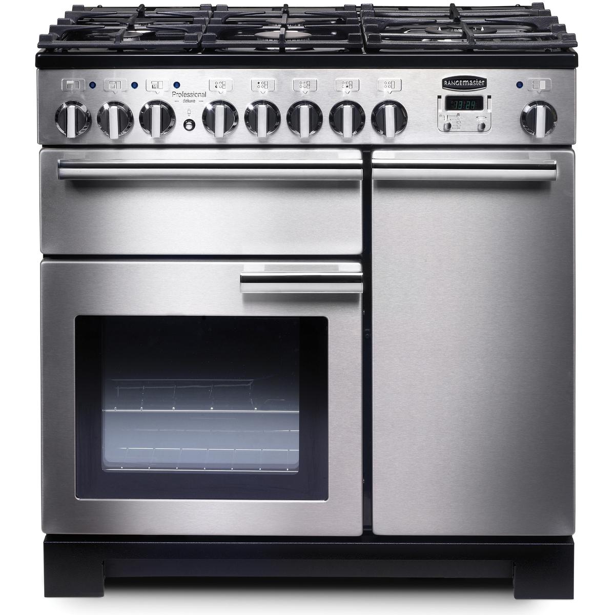 Rangemaster Professional Deluxe 90cm Dual Fuel Range Cooker - Stainless Steel