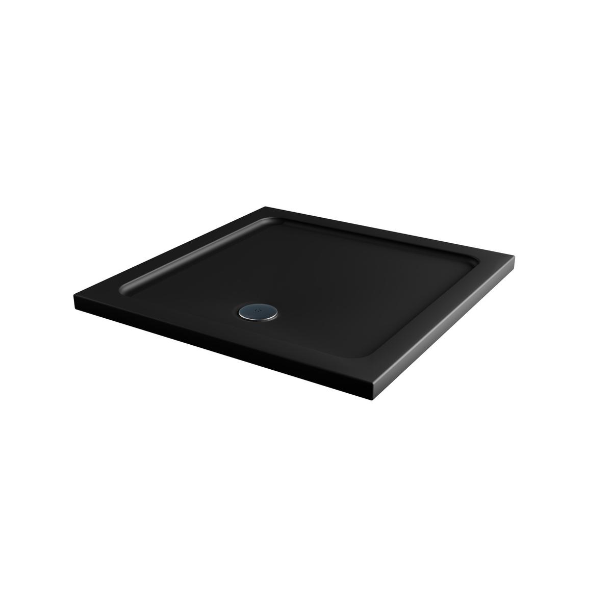 900x900mm Square 45mm Black Stone Resin Shower Tray – Pearl