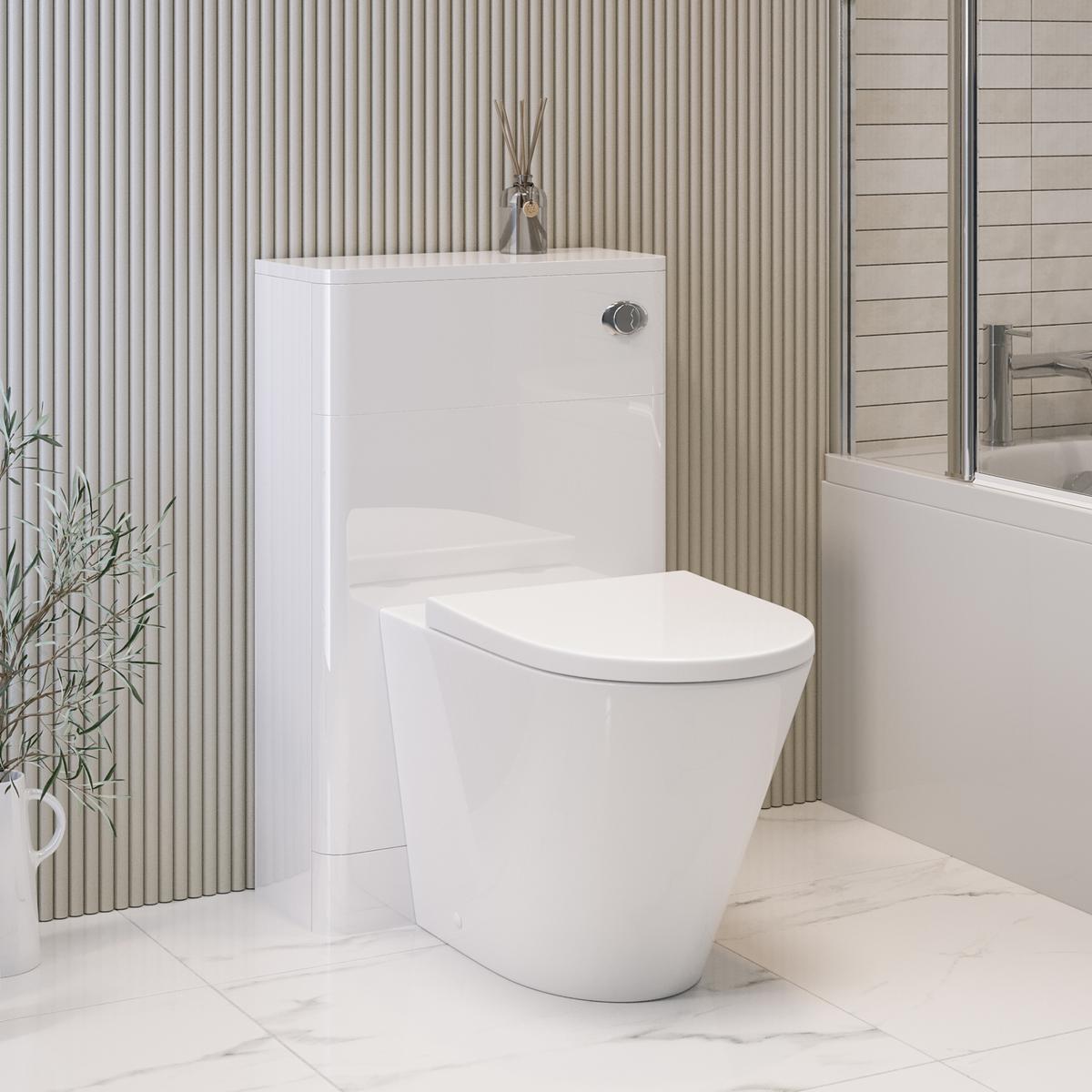 GRADE A1 - 500mm White Back to Wall Toilet Unit Only - Pendle