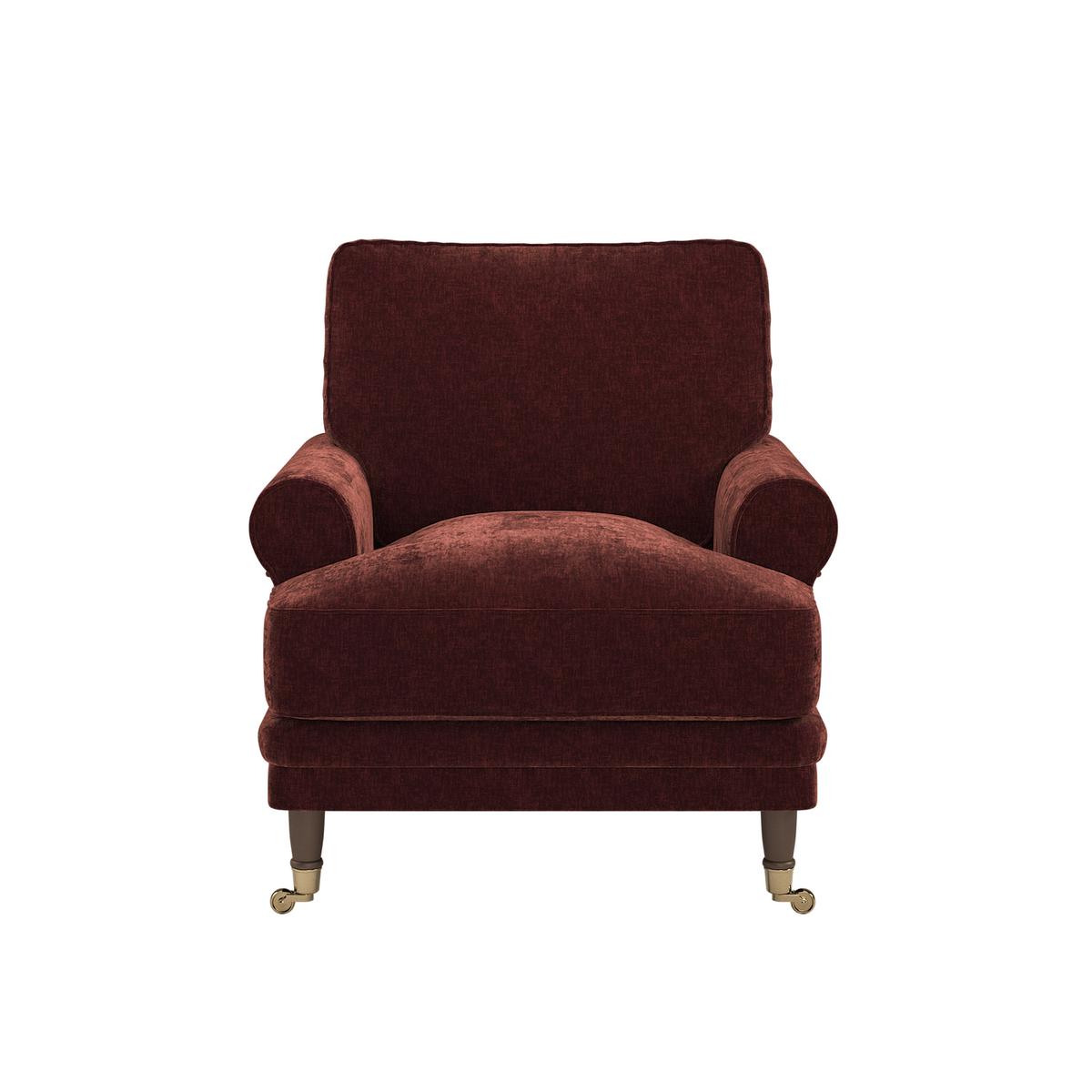 Berry Brown Chenille Feather-Filled Armchair – Payton Heritage