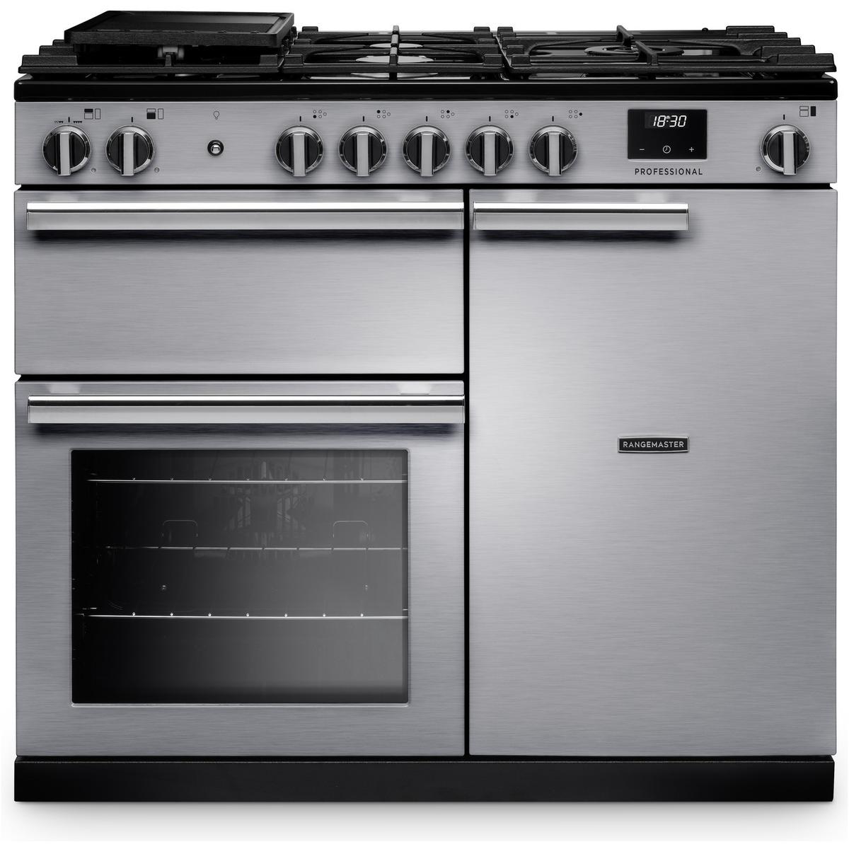 Rangemaster Professional 100cm Dual Fuel Range Cooker - Stainless Steel