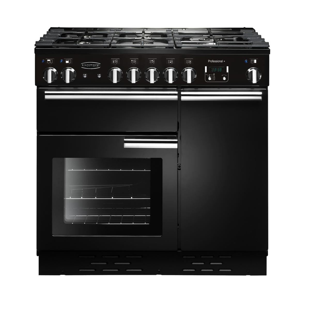 Rangemaster Professional Plus 90cm Dual Fuel Range Cooker - Black