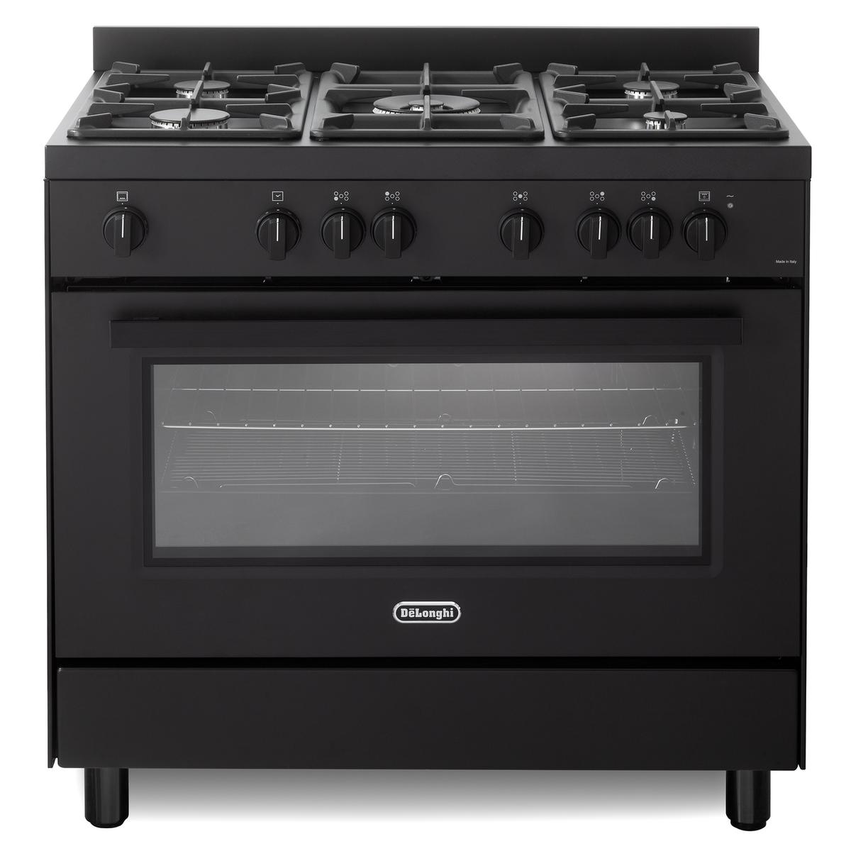 De Longhi 90cm Gas Cooker - Black
