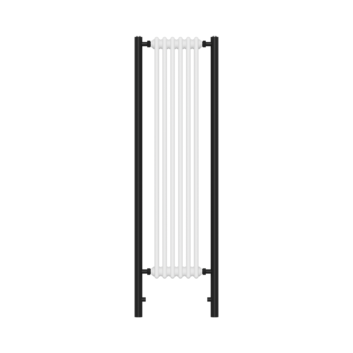 White and Black Vertical Traditional Column Radiator 1600 x 480mm- Regent