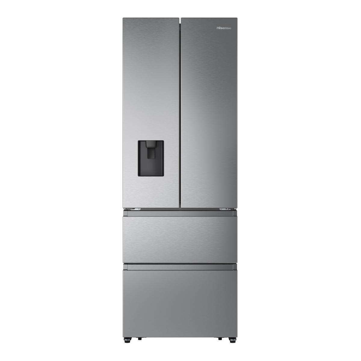 Hisense PureFlat 485 Litre French Style American Fridge Freezer - Stainless Steel