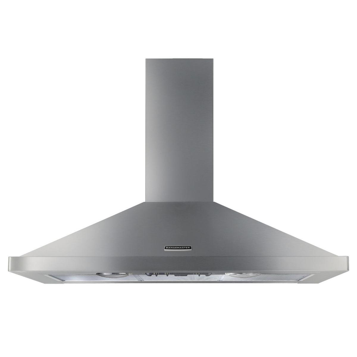 Rangemaster 100cm Chimney Cooker Hood - Stainless Steel & Chrome