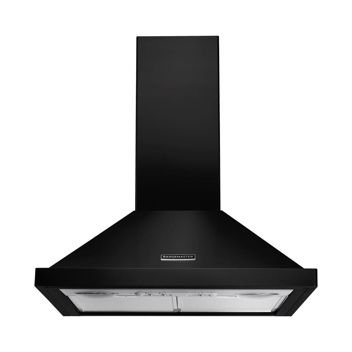Rangemaster 60cm Chimney Cooker Hood - Black & Chrome