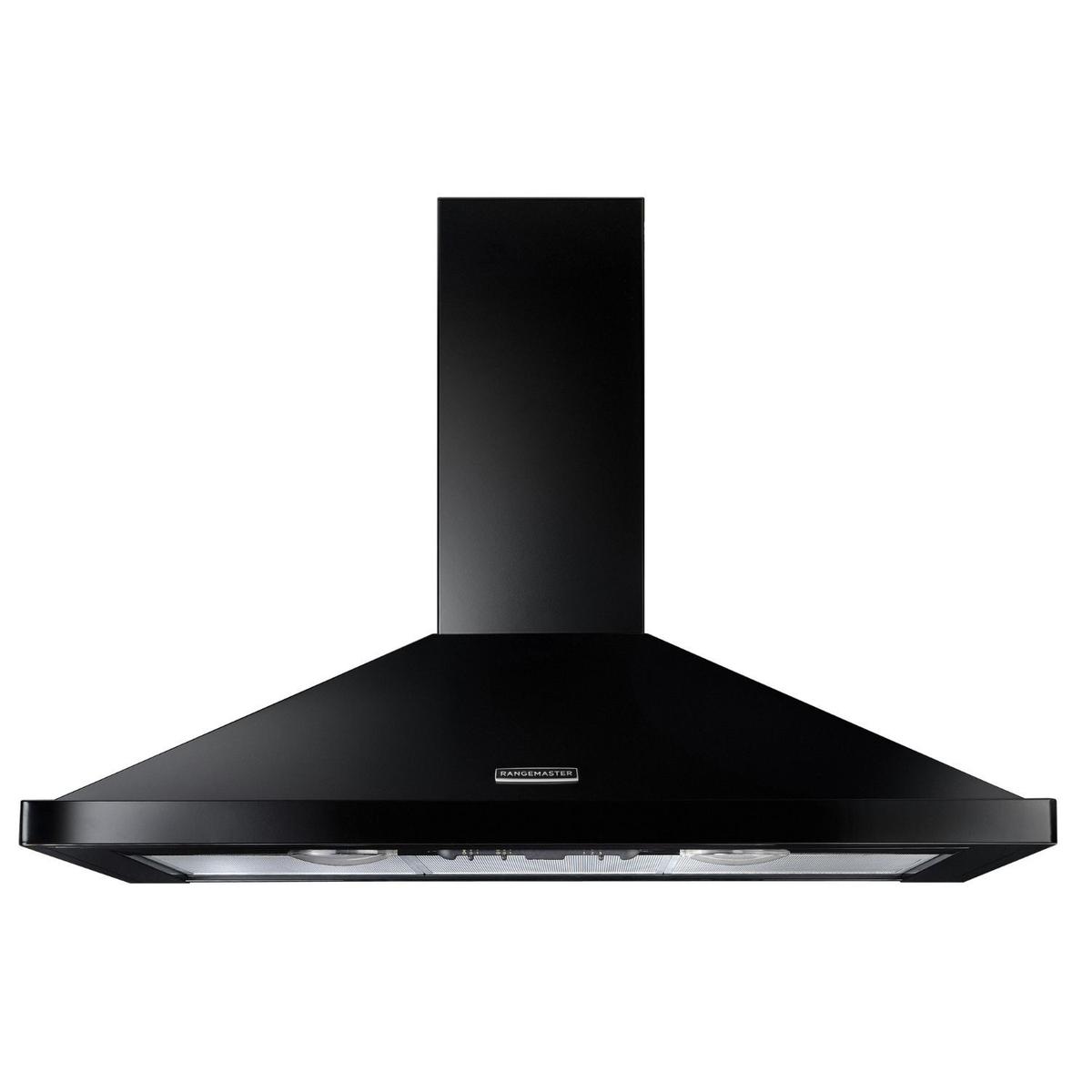 Refurbished Rangemaster RHDC90BLC 90cm Chimney Cooker Hood - Black & Chrome