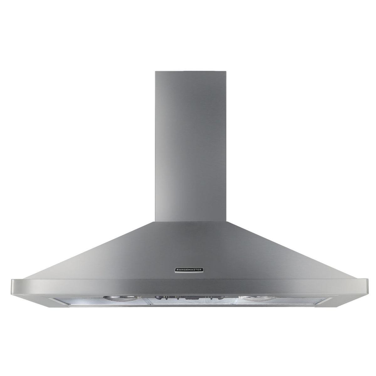 Rangemaster 90cm Chimney Cooker Hood - Stainless Steel & Chrome