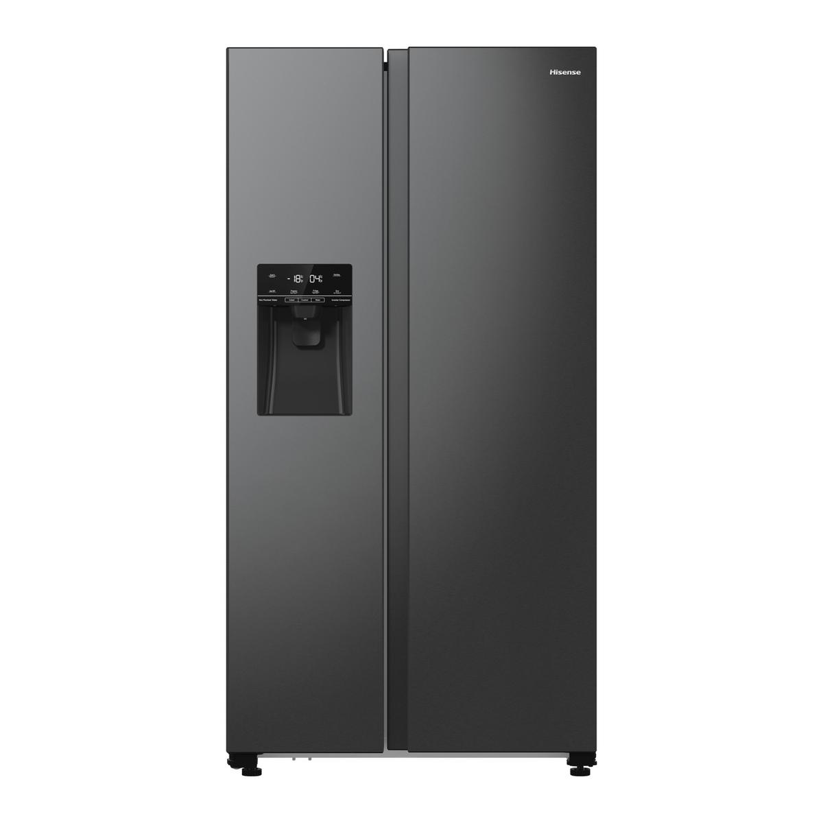 Hisense PureFlat 566 Litre Side-By-Side American Fridge Freezer - Black