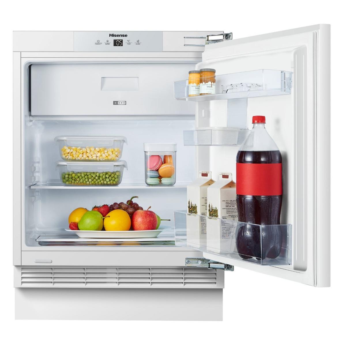 Hisense 121 Litre 82cm Integrated Under Counter Fridge with Ice Box with Fixed Door Hinge