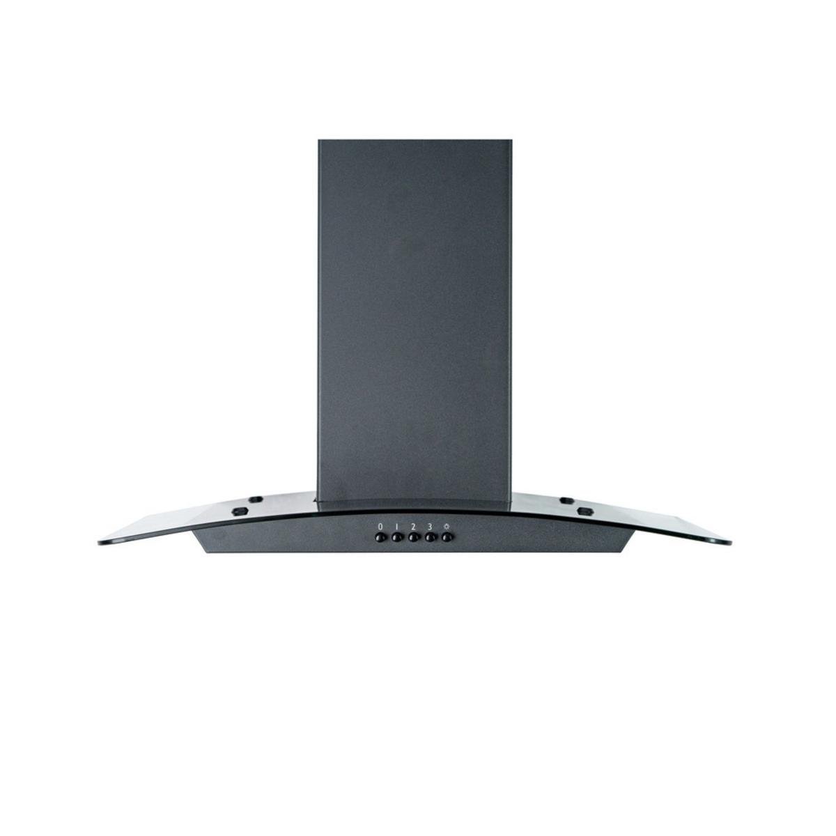 CDA 60cm Curved Glass Chimney Cooker Hood - Black