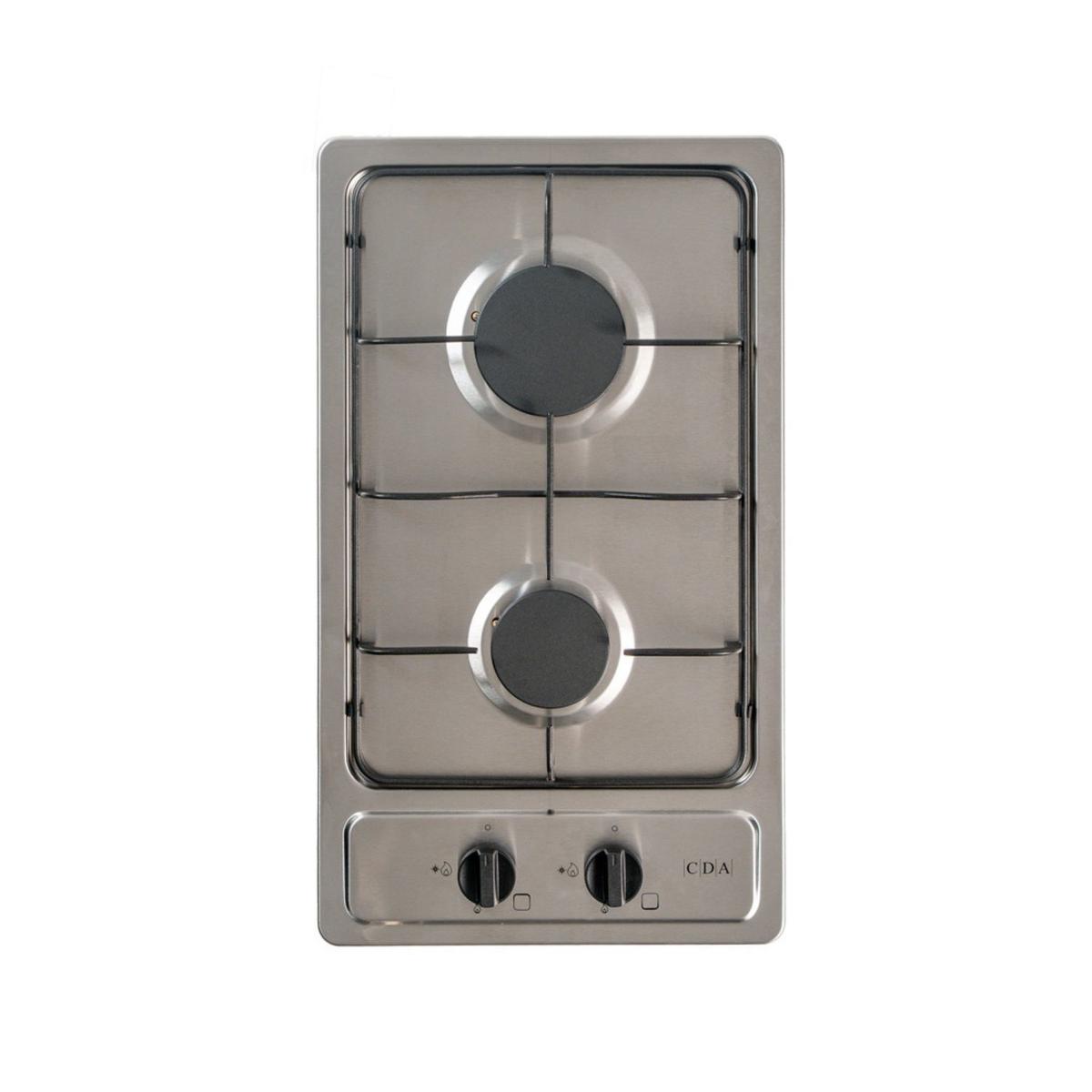 CDA 30cm 2 Burner Domino Gas Hob - Stainless Steel