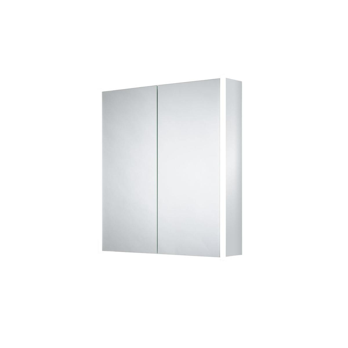Sensio Ainsley Double Door Chrome Bathroom Mirror Cabinet with Lights & Bluetooth Speaker 664 x 700mm