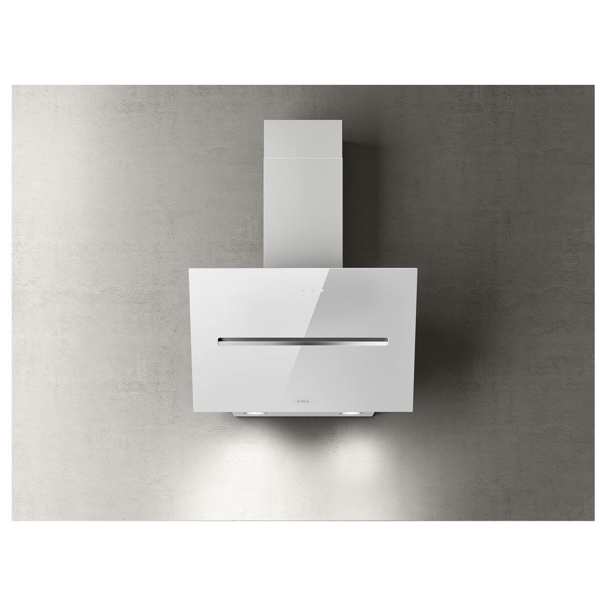 Refurbished Elica Shy SHY-WH-60 60cm Angled Cooker Hood White Glass