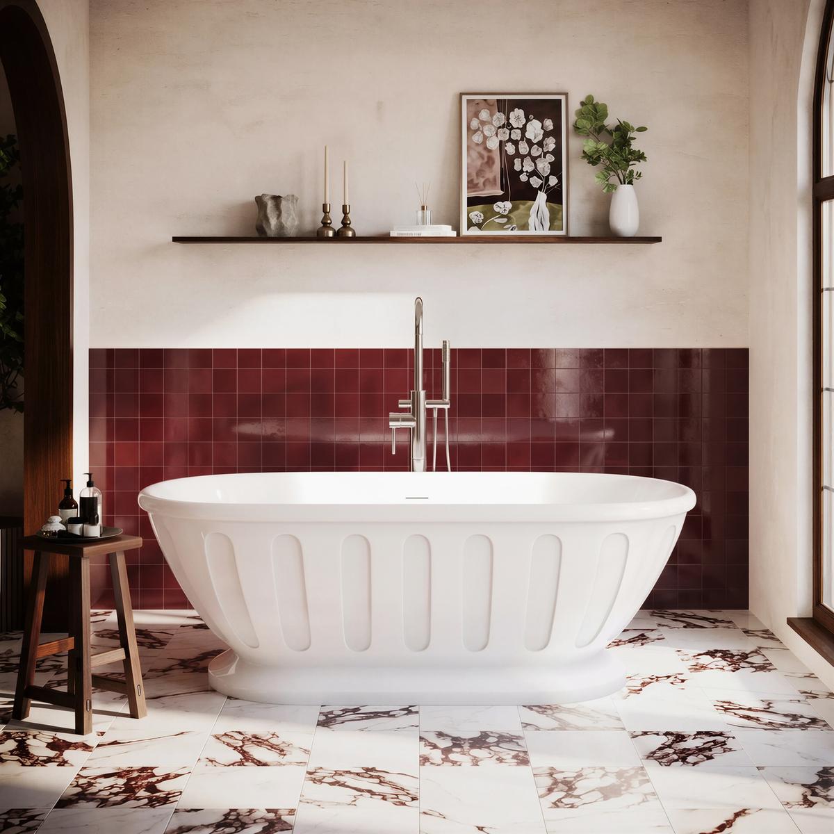 Freestanding Double Ended Roll Top Bath 1700X790X600 - Somerton