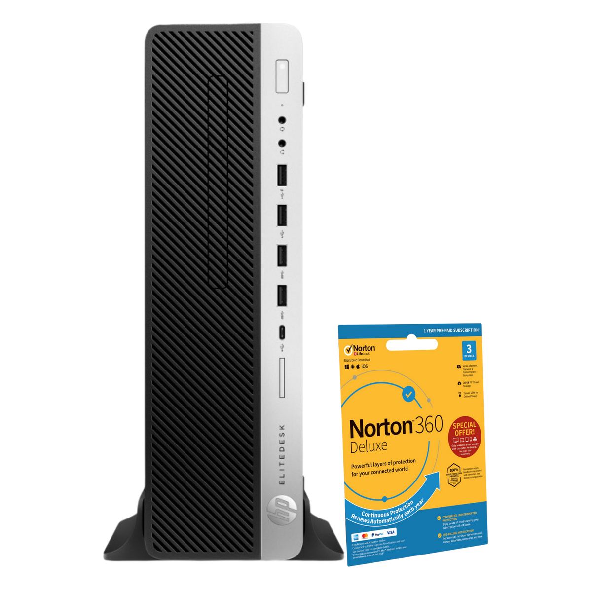 Refurbished HP EliteDesk 800 G4 Intel Core i7 8th gen 16GB RAM 256GB SSD Windows 11 Pro SFF Desktop PC