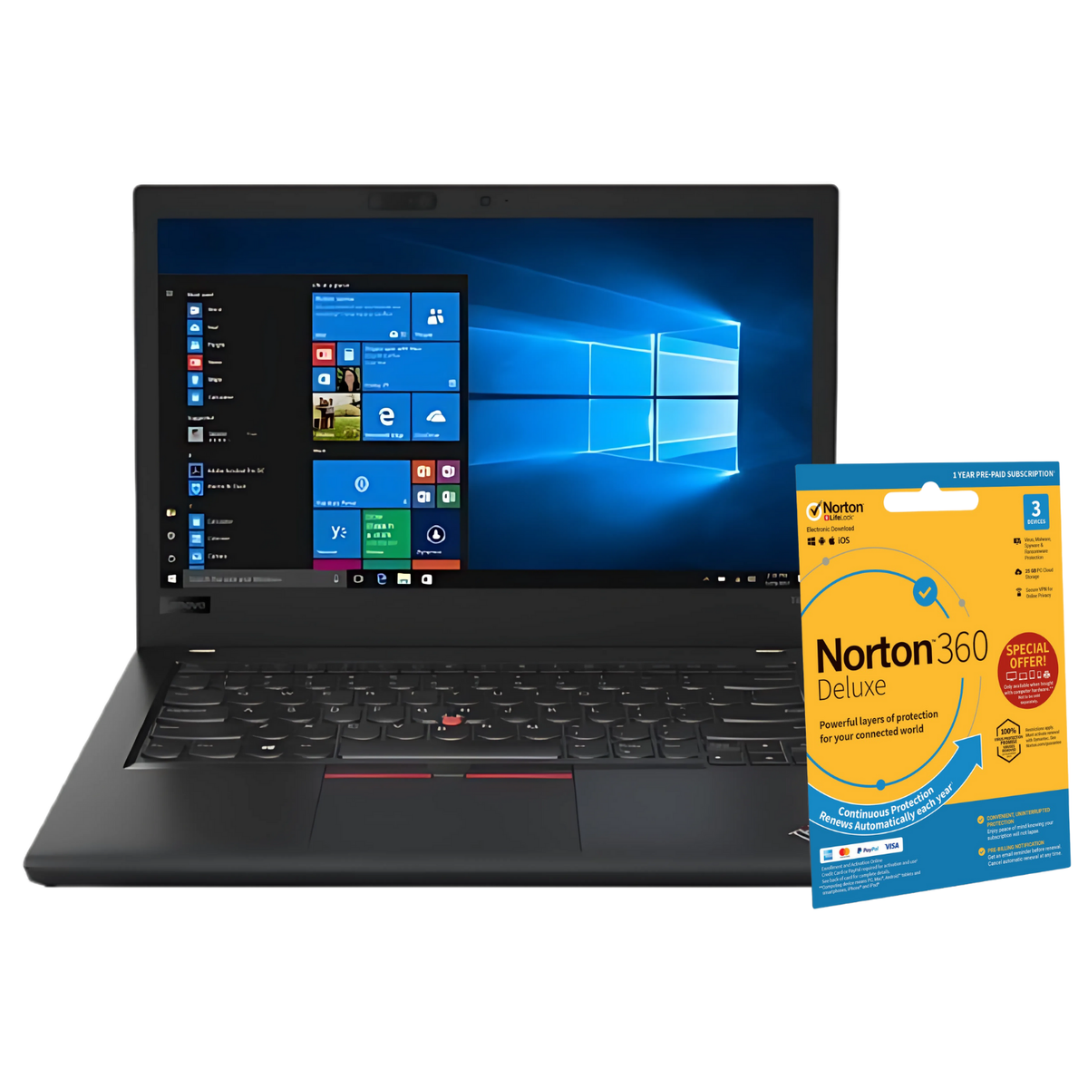 Refurbished Lenovo ThinkPad T480S Core i5 8th gen 16GB RAM 256GB SSD 14 Inch Windows 11 Pro Laptop