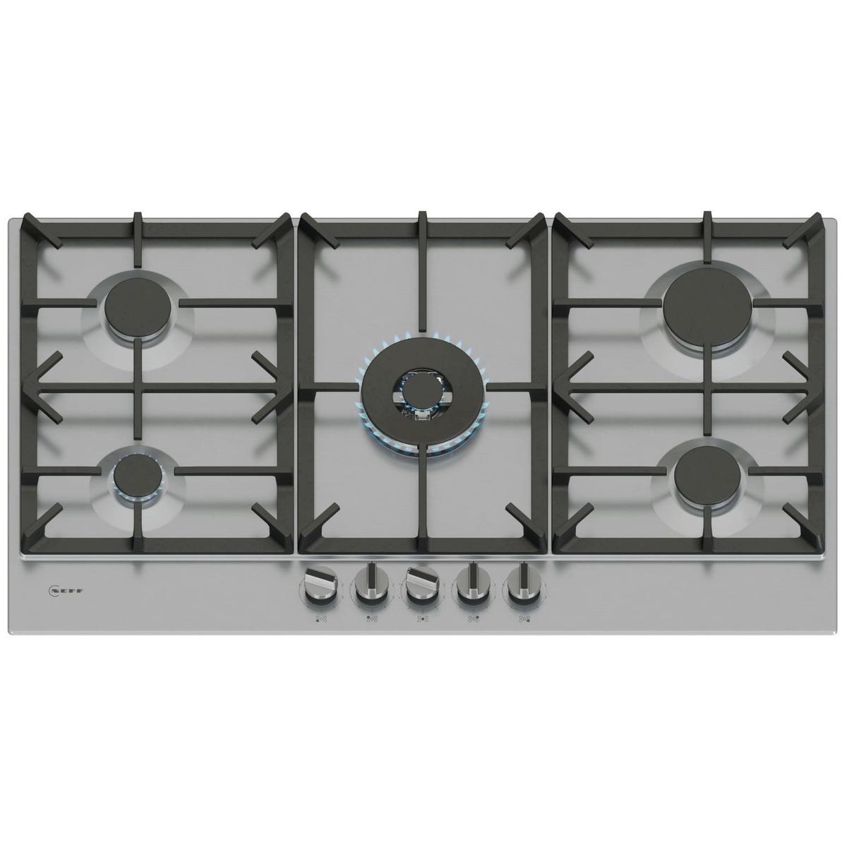 GRADE A1 - Neff N70 90cm 5 Burner Gas Hob - Stainless Steel