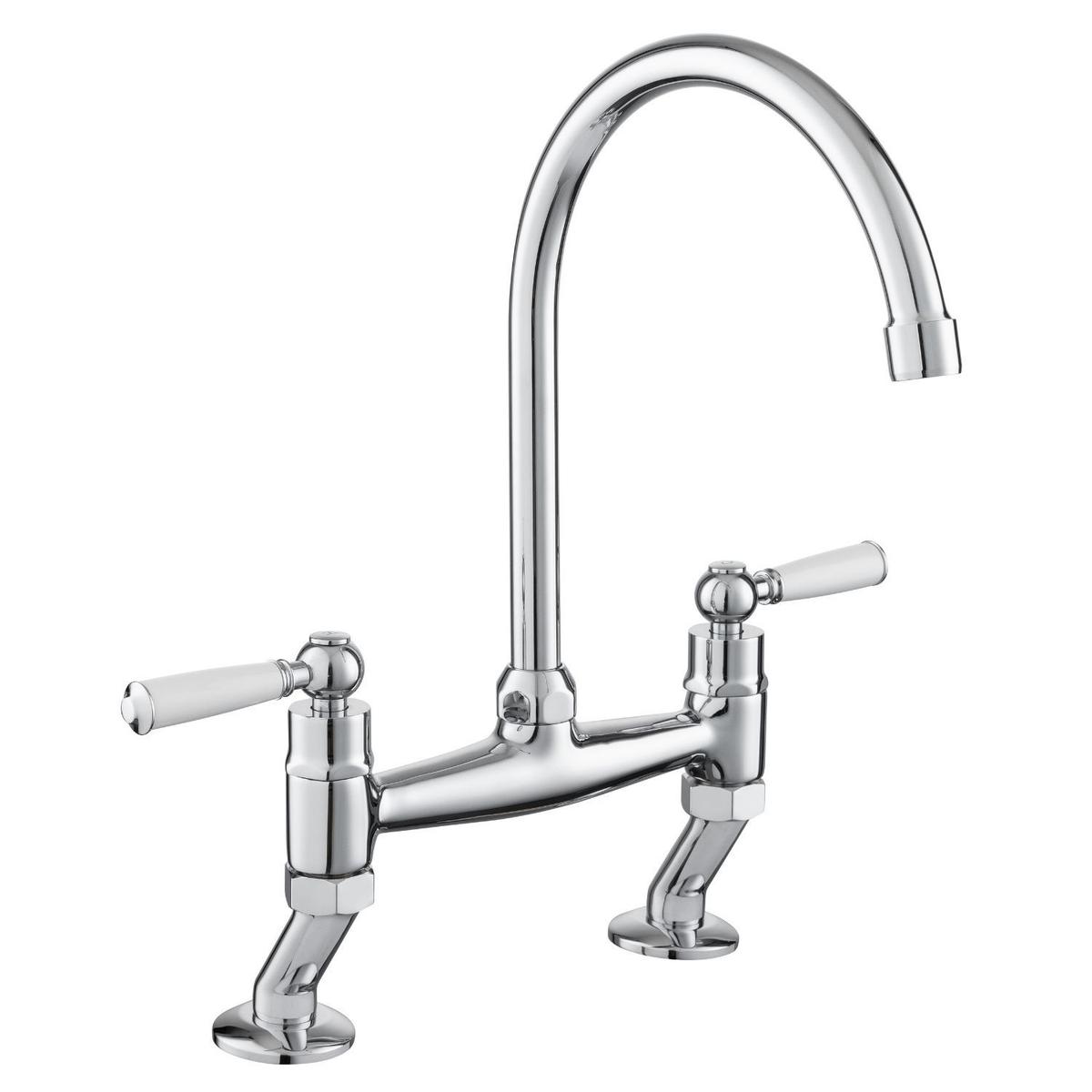 Rangemaster AquaClassic Double Lever Kitchen Mixer Tap - Chrome