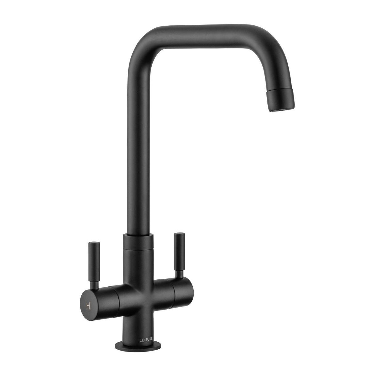 Leisure Aquaform Dual Lever Kitchen Mixer Tap - Black