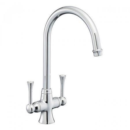 Rangemaster Estuary Dual Lever Kitchen Mixer Tap - Polished Chrome