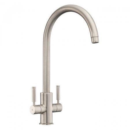 Rangemaster Intense Dual Lever Monobloc Kitchen Mixer Tap - Brushed Nickel