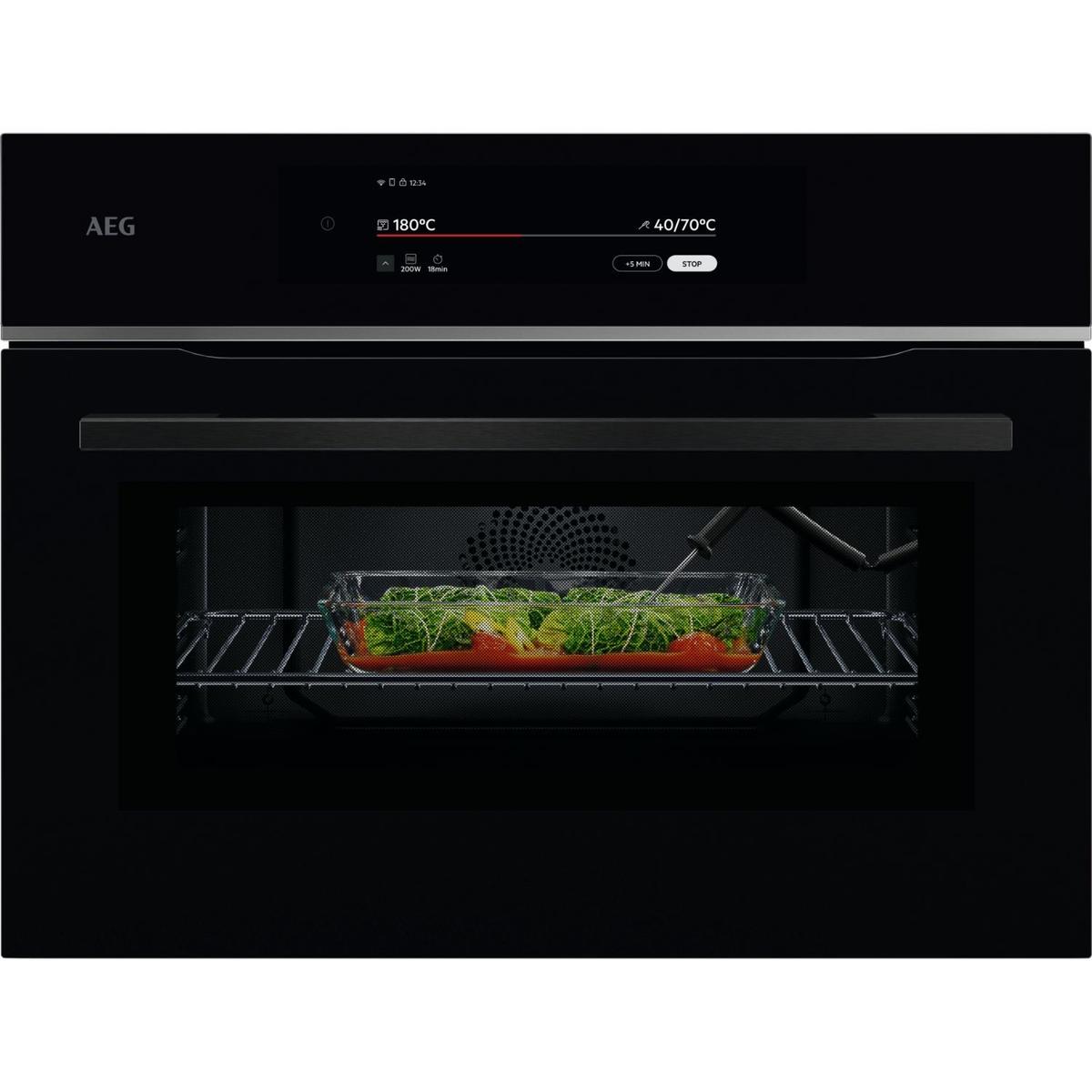 AEG 9000 Series CombiQuick Built-In Combination Microwave Oven - Black
