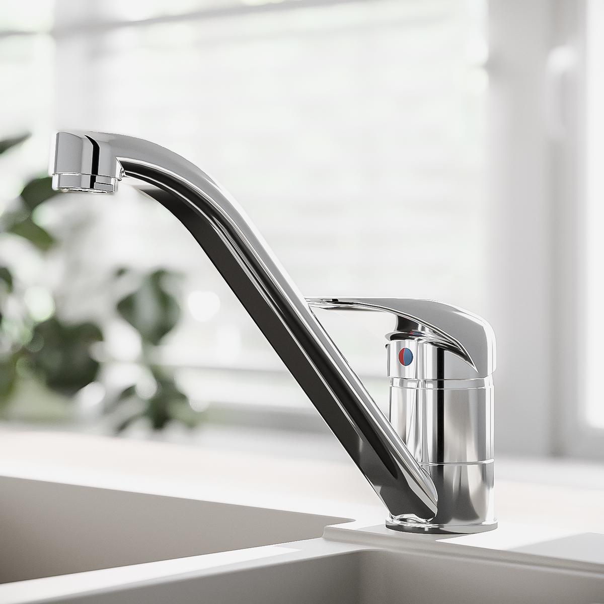 Alfred Chrome Swivel Spout Single Lever Mixer Kitchen Tap