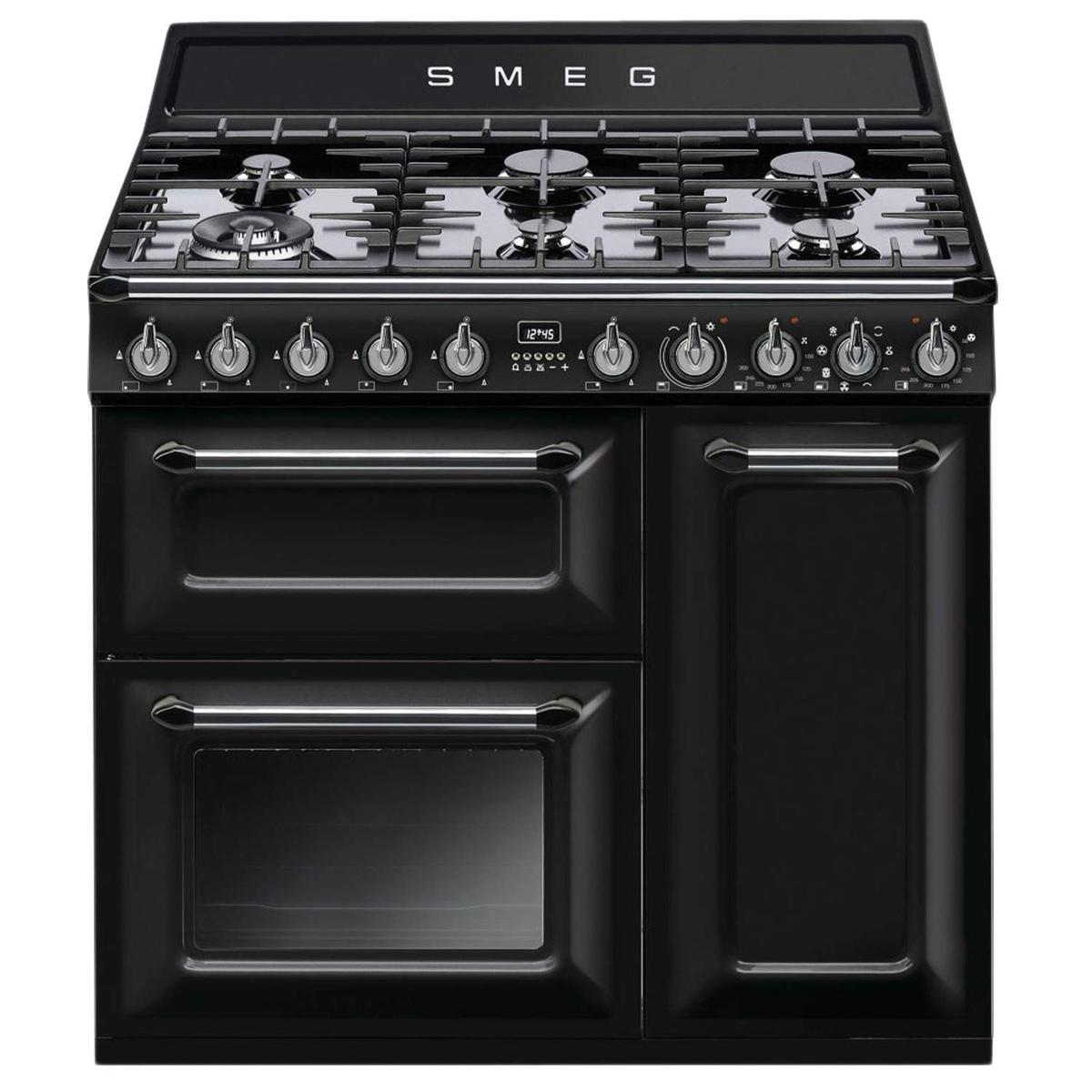 Smeg Victoria 90cm Dual Fuel Range Cooker - Black