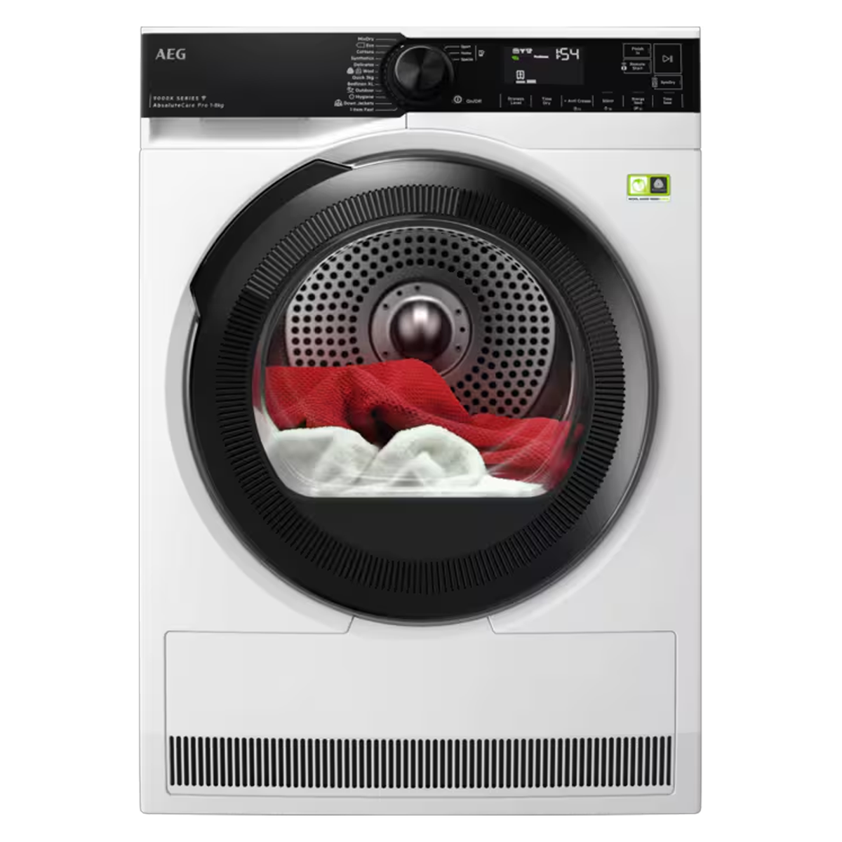 AEG 9000X AbsoluteCare Pro 8kg Heat Pump Tumble Dryer - White