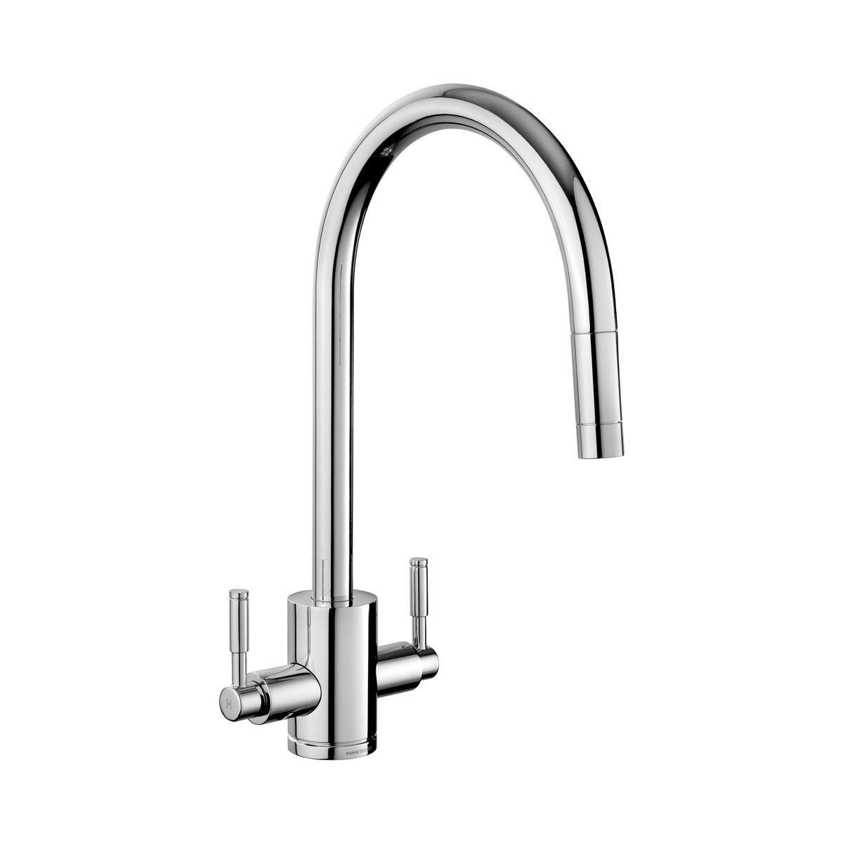 ALMOST PERFECT - Rangemaster Aquatrend Dual Lever Pull Out Monobloc Kitchen Mixer Tap - Polished Chrome