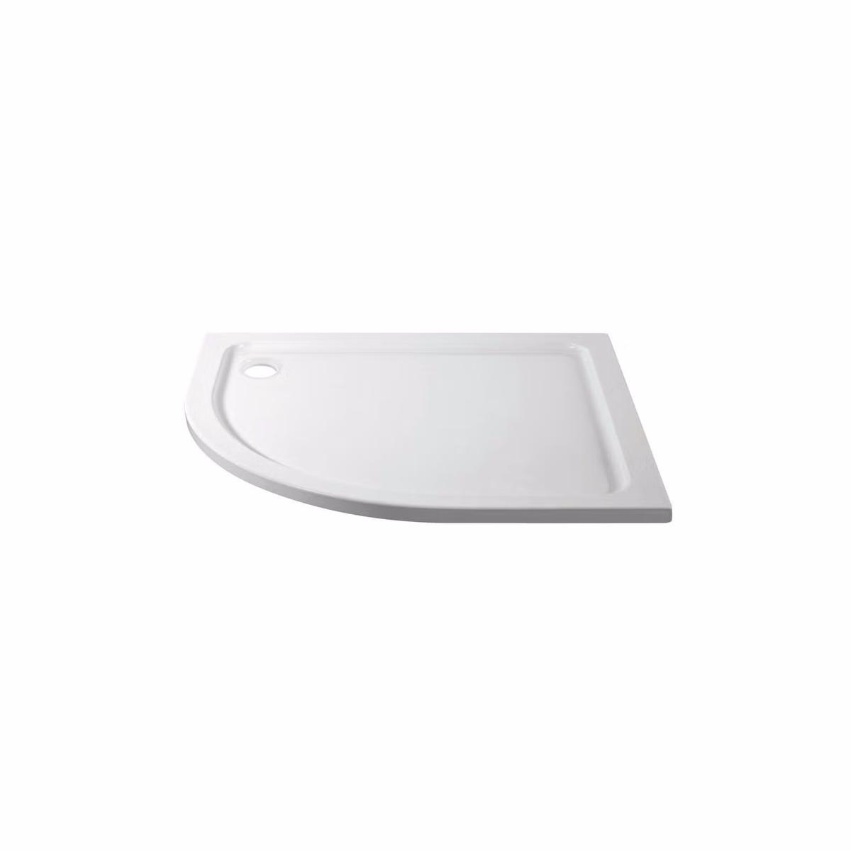 GRADE A2 - 1200x800mm Quadrant Shower Tray – Low Profile 45mm – Stone Resin – White – Pearl