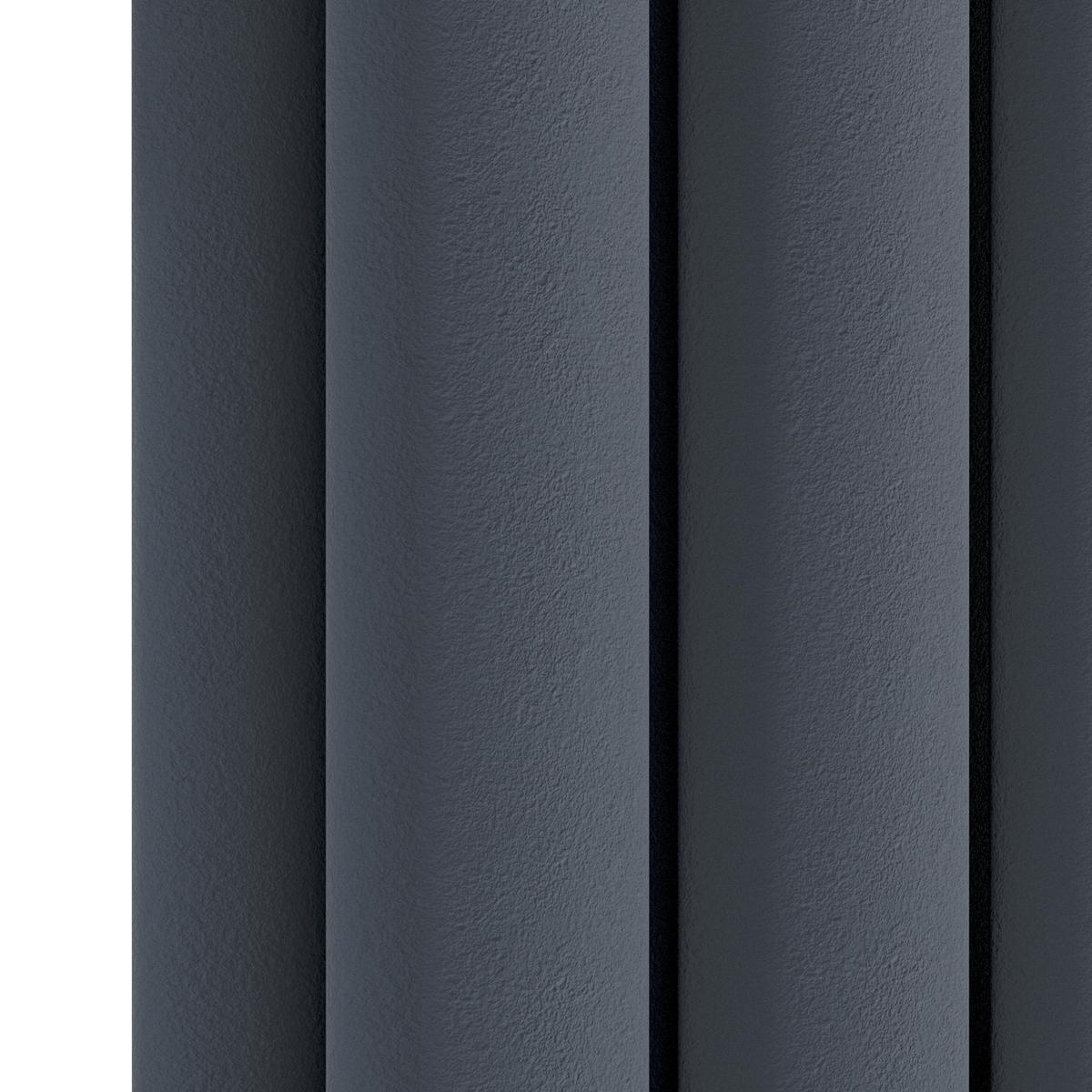 GRADE A2 - Sorrento Anthracite Vertical Oval Designer Radiator 1600x472mm Double Panel 4468 BTU