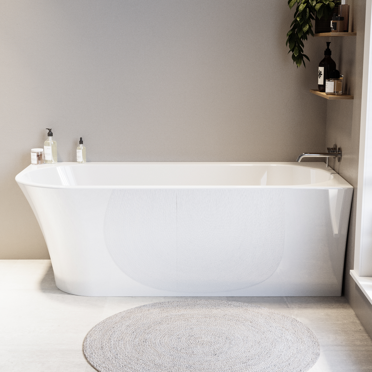 ONLY OPENED - Freestanding Single Ended Right Hand Corner Bath 1700 x 750mm - Vigo