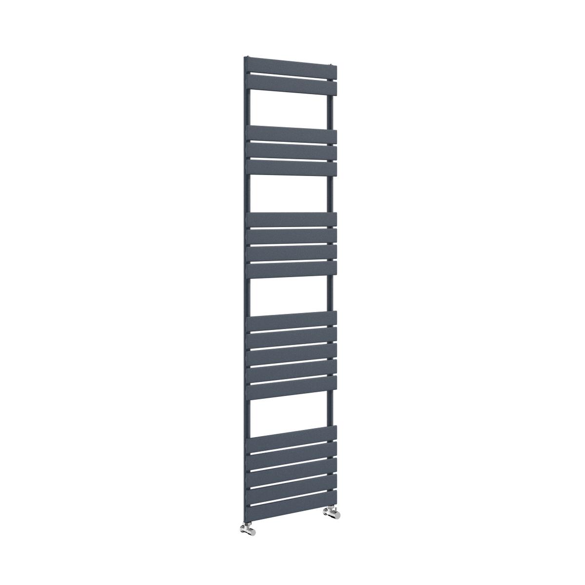 GRADE A2 - Riace Anthracite Vertical Flat Towel Radiator 1800x450mm Single Panel 2471 BTU