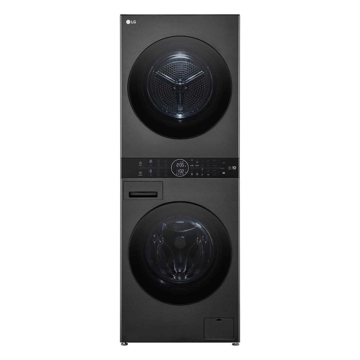 LG WashTower 12kg Wash 10kg Dry 1400rpm Stacked Washer Dryer - Black