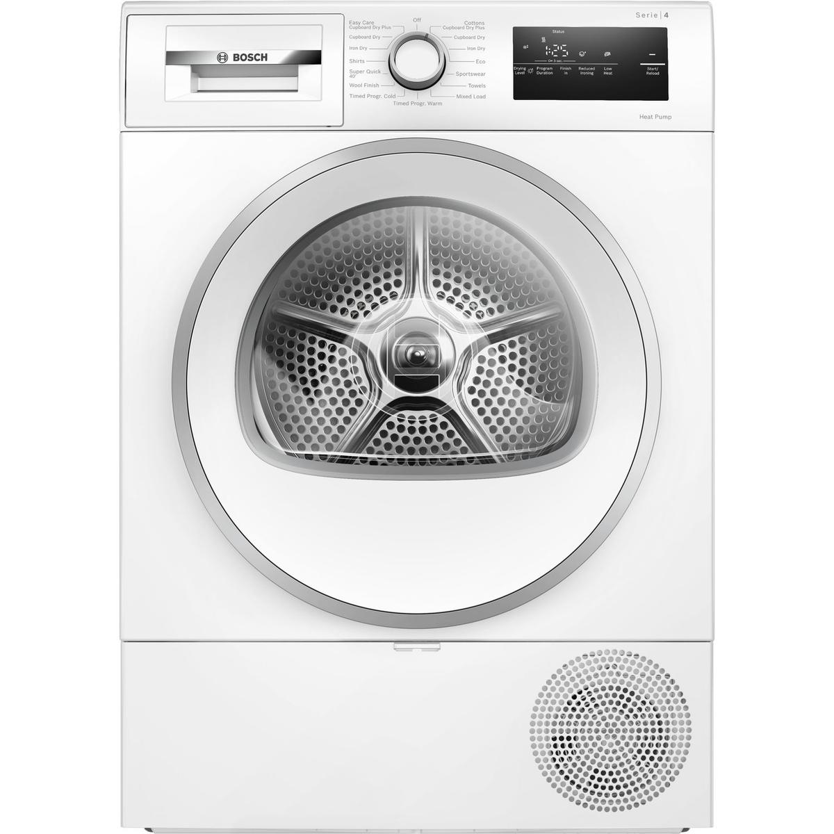 Bosch Series 4 8kg Heat Pump Tumble Dryer - White