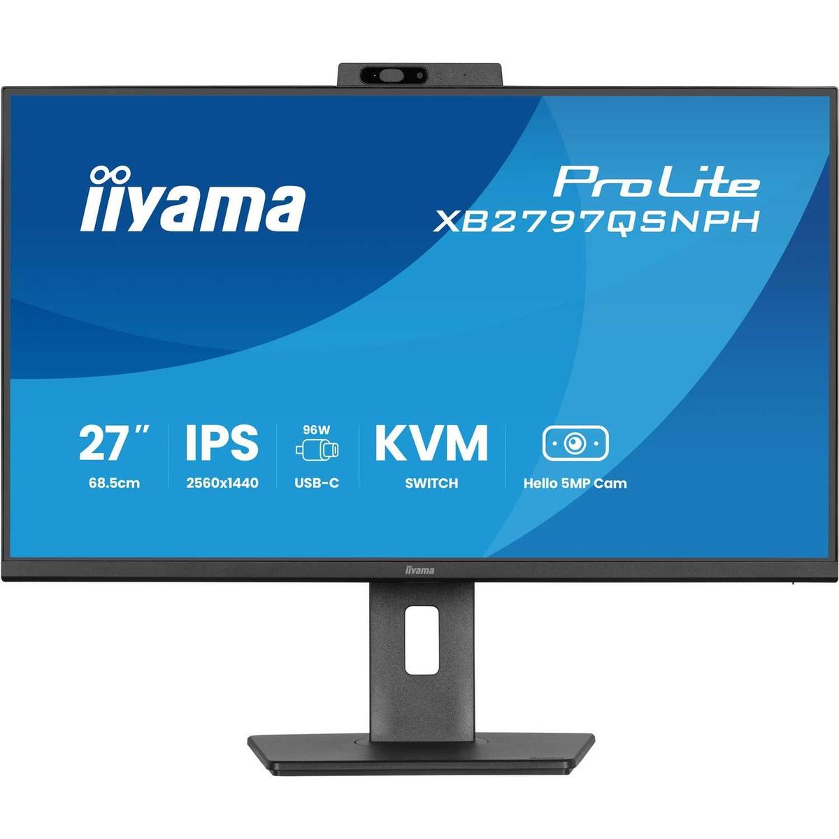 iiyama ProLite XB2797QSNPH 27" IPS QHD USB-C KVM Height-Adjustable Monitor