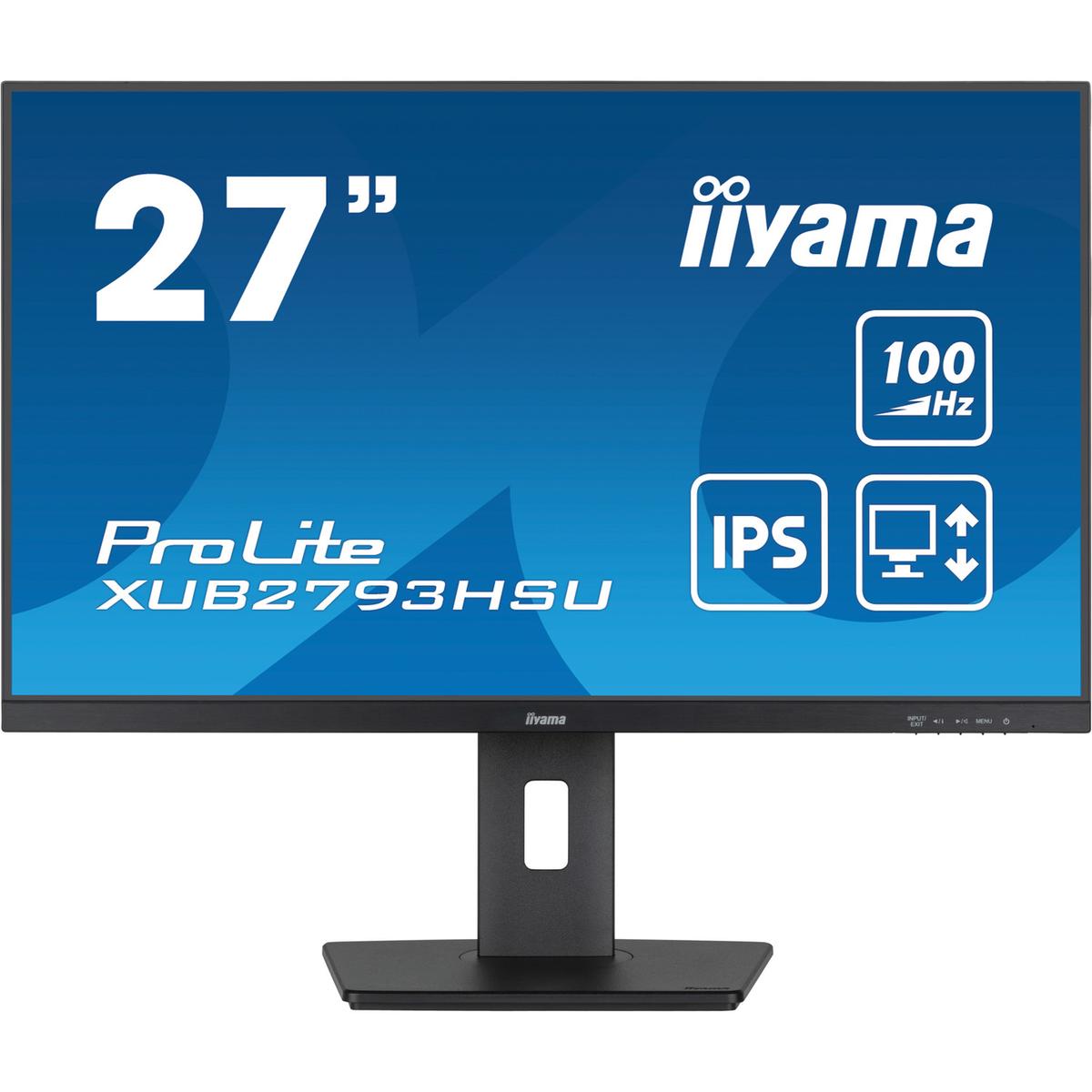 Refurbished iiyama ProLite XUB2793HSU 27" IPS Full HD 100Hz Height-Adjustable Monitor