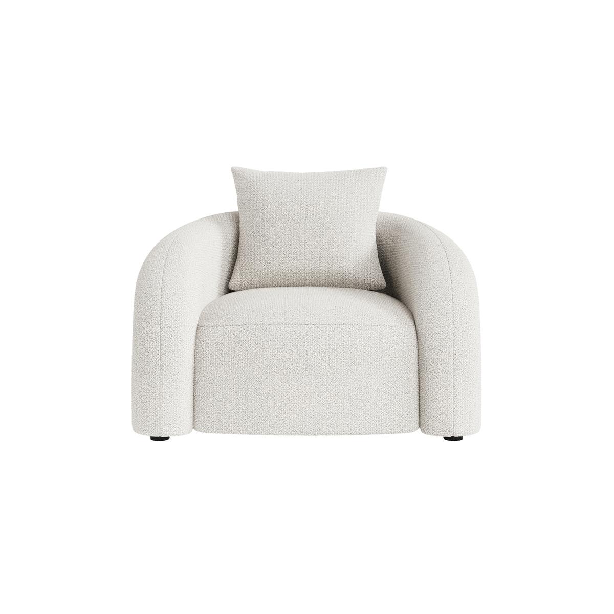 Modern Cream Boucle Armchair with Cushion - Zuri