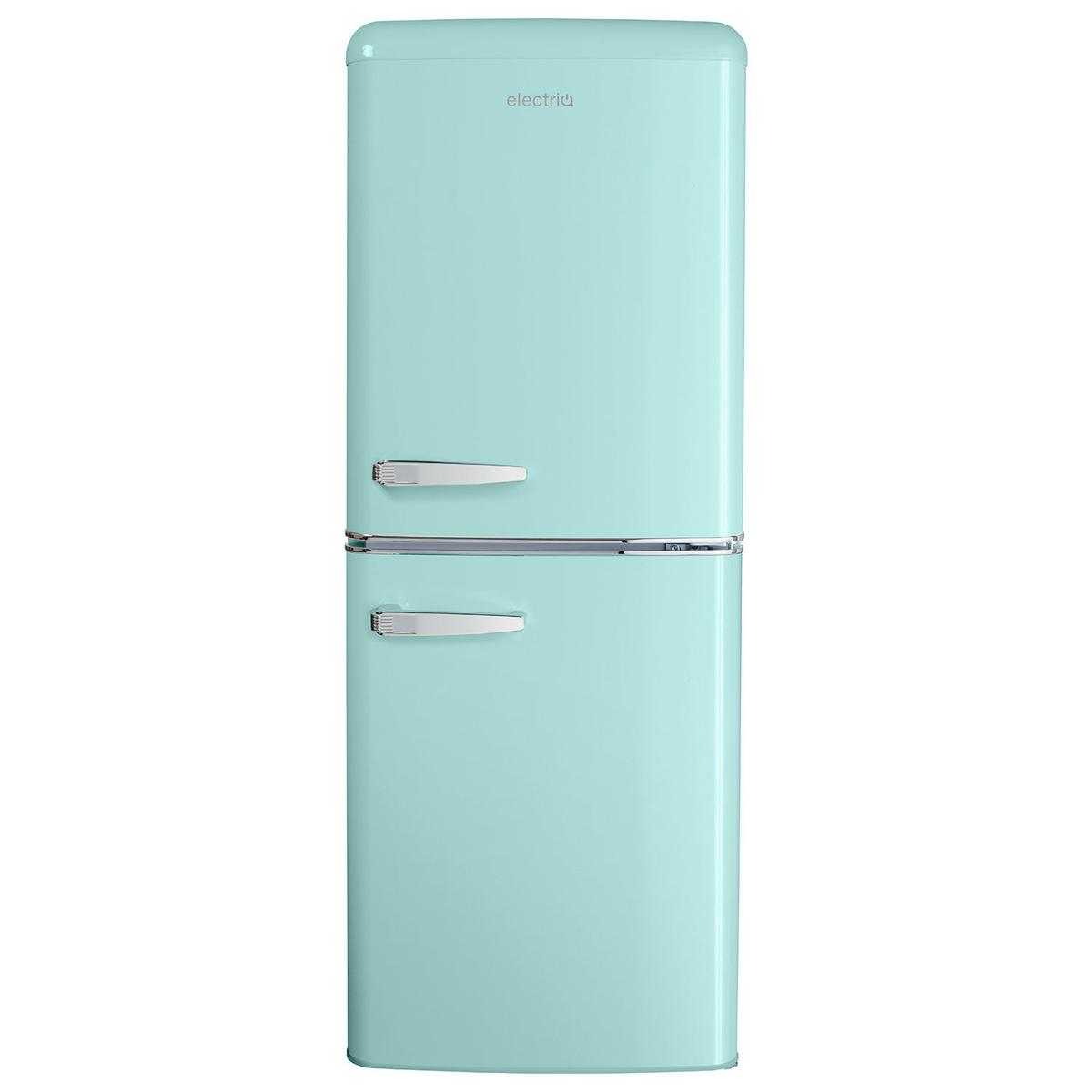 electriQ 153 Litre 60/40 Retro Freestanding Fridge Freezer - Blue Total No Frost