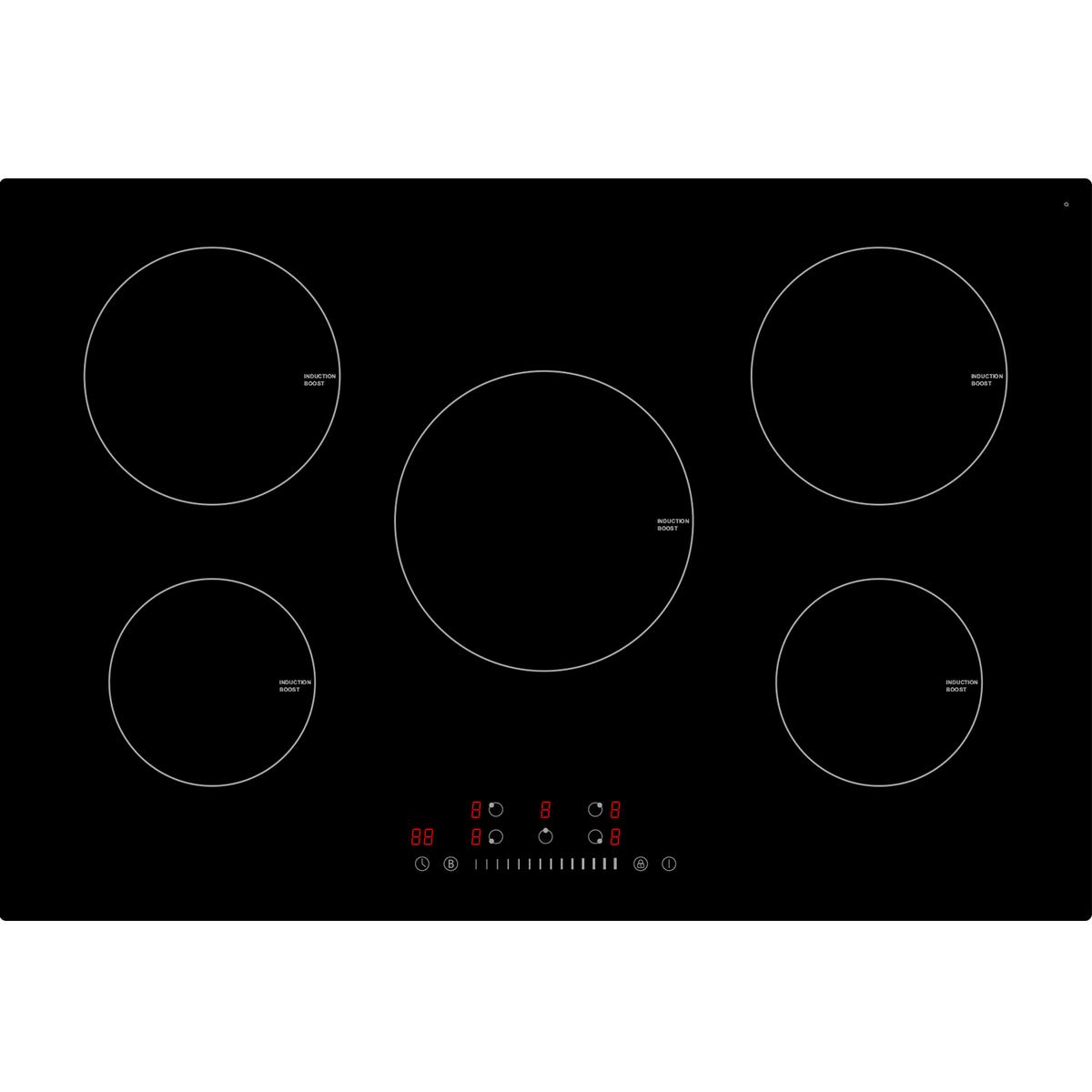 Refurbished electriQ eiQ77IND 77cm 5 Zone Induction Hob Black