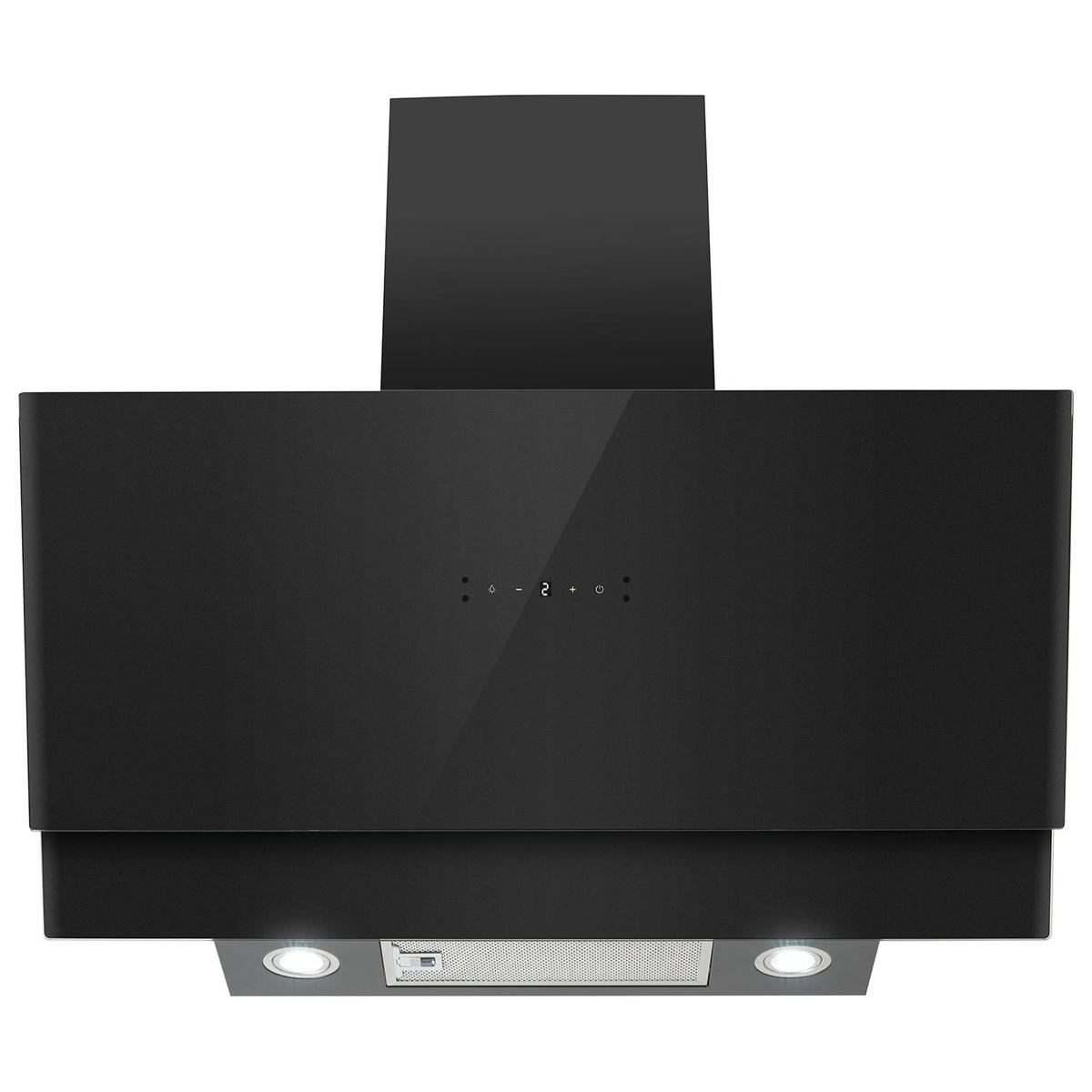 Refurbished electriQ eiQAN90BLTOUCH 90cm Angled Cooker Hood with Touch & Gesture Control Black